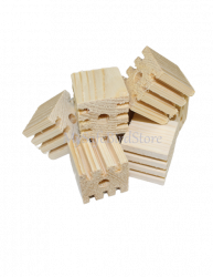 Grooved Blocks drilled 1.5x1.5 Natural 5 Pack