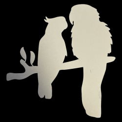 Cockatoo/Macaw on Perch Sihouette Decal