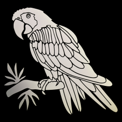Macaw on Perch with Leaves Decal