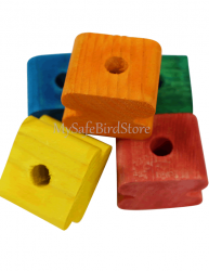 Bull Nose Colored Pine Wood Toy Part 4 Pack