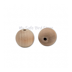 Natural wood bead 1" with 3/16" hole