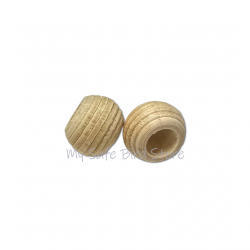 Natural wood beehive bead 1/2" bead 5 Pack