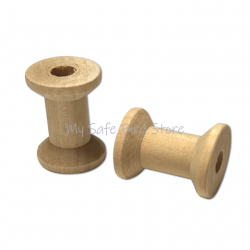 Natural wood 1 1/8" spool with 1/4" hole