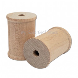 Natural wood 2" spool with hole