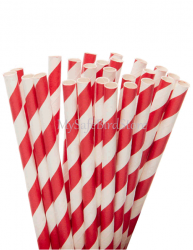 Paper Straws Red Striped