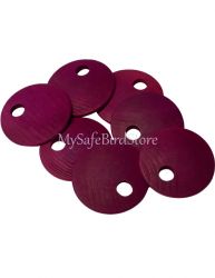 Circular Wood Wafer with 1/4" hole Beet Red