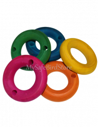 Wood Ring 2 1/8" Diameter with 2 Holes 6 Pack