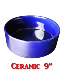 Ceramic Food Bowl Blue 9"
