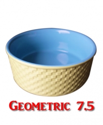 Ceramic Food Bowl Geometric Design 7"