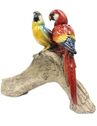  Resin Macaws on Wood Statue