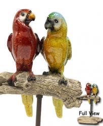  Resin Macaws on Driftwood Perch