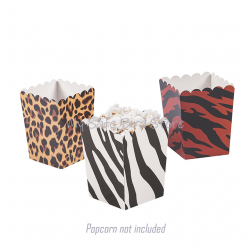 Mini Popcorn Box Animal Print 3 Pack